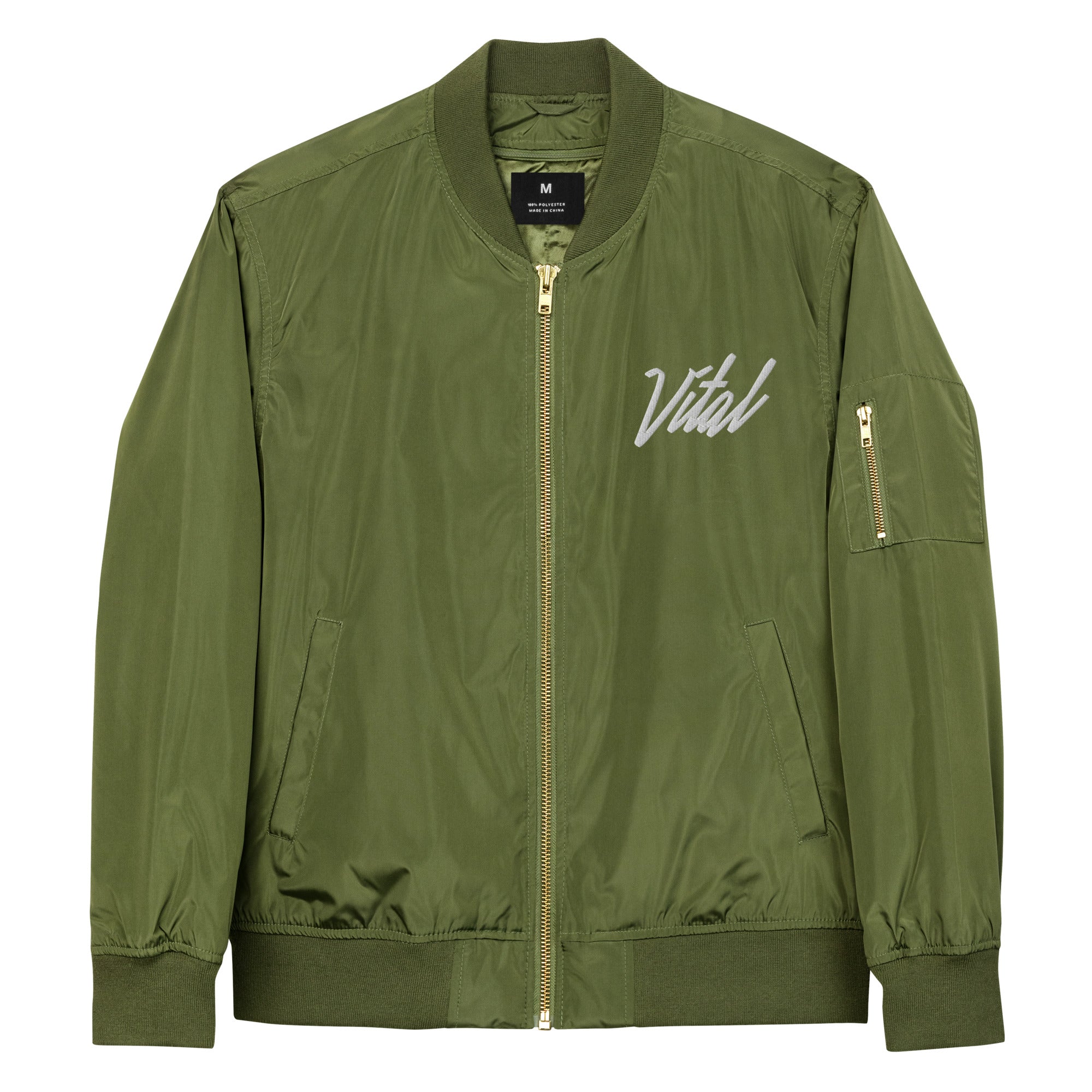 Unisex Varsity Bomber Jacket - Vital Green