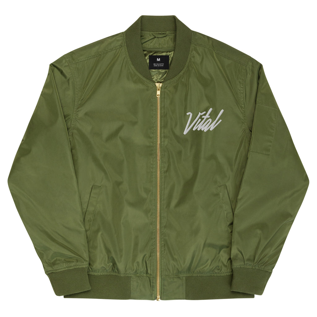 Unisex Varsity Bomber Jacket - Vital Green