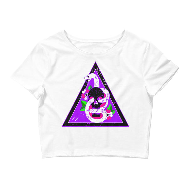 Kundalini Crop Tee Purple White front